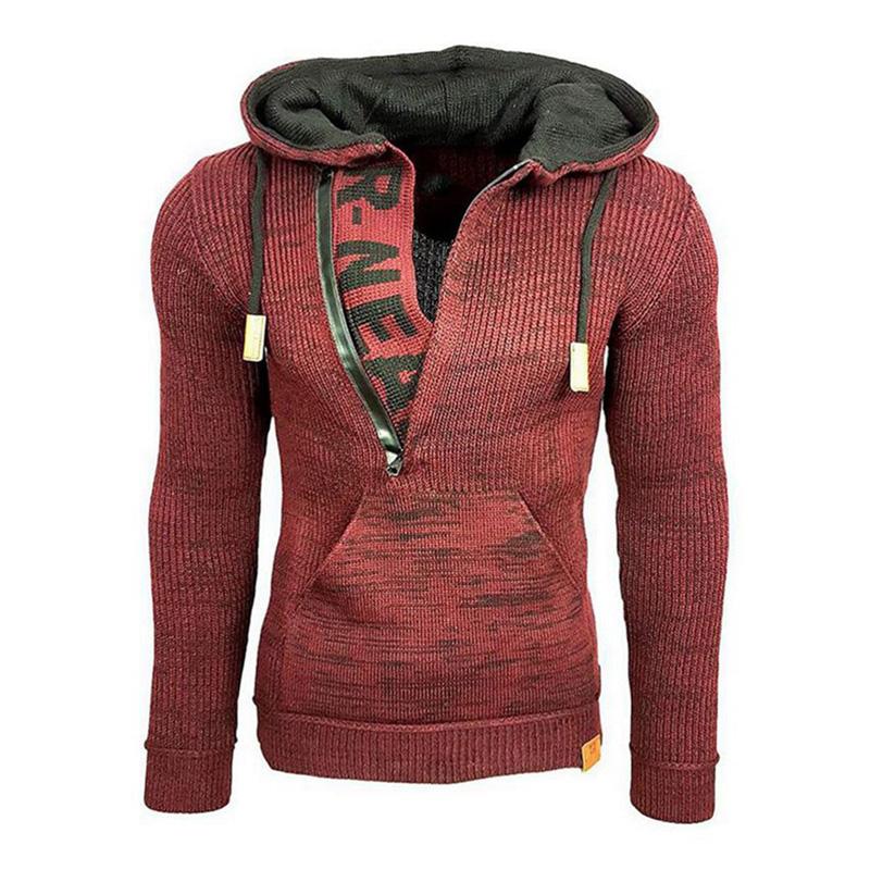 Męski Casualowy Długi Sweter z Kapturem 17002971M