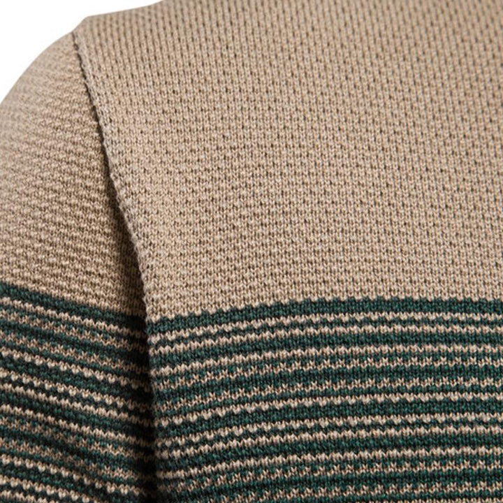 Męski vintage sweter z okrągłym dekoltem w paski 31690461X