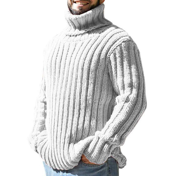 Męski sweter z golfem, slim fit, dzianinowy 65577939M