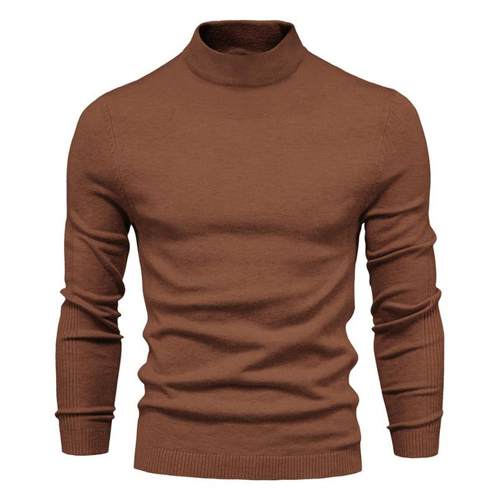Męski sweter z golfem w jednolitym kolorze 47281568X