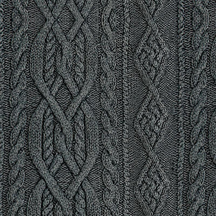 Męski vintage sweter z dzianiny z kołnierzem stojącym 63163731X