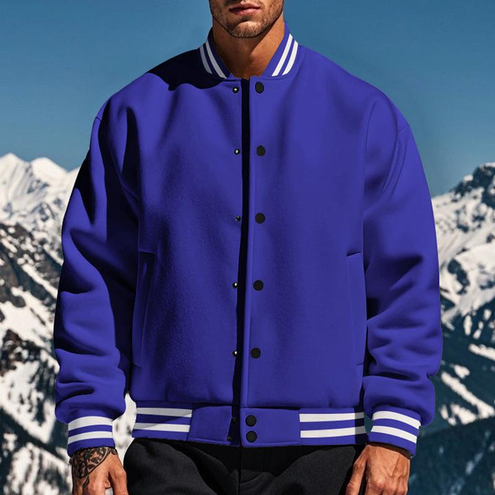 Męska Casual Kurtka Sportowa z Fleece i Stojącym Kołnierzem 44187442M