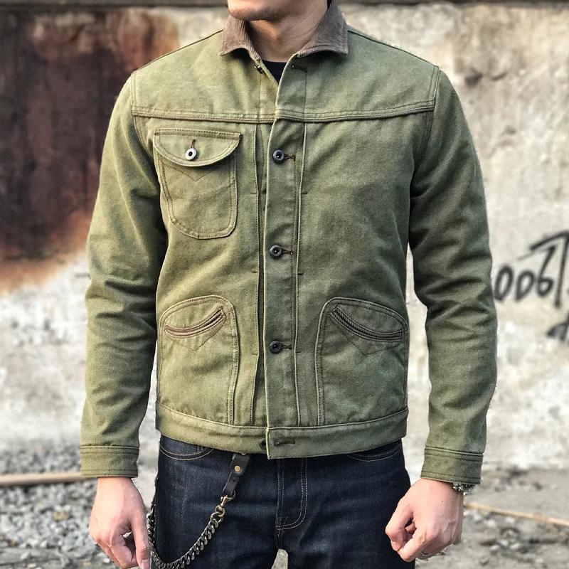Męska Retro Motocyklowa Kurtka Z Kołnierzem Klapowym, Jednorzędowa 80553280Z