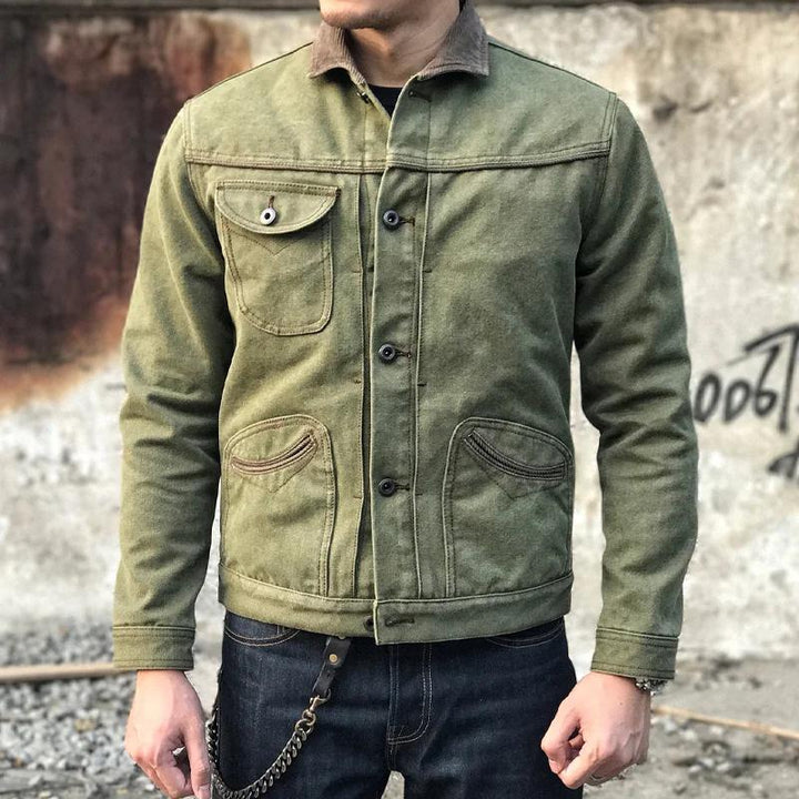 Męska Retro Motocyklowa Kurtka Z Kołnierzem Klapowym, Jednorzędowa 80553280Z
