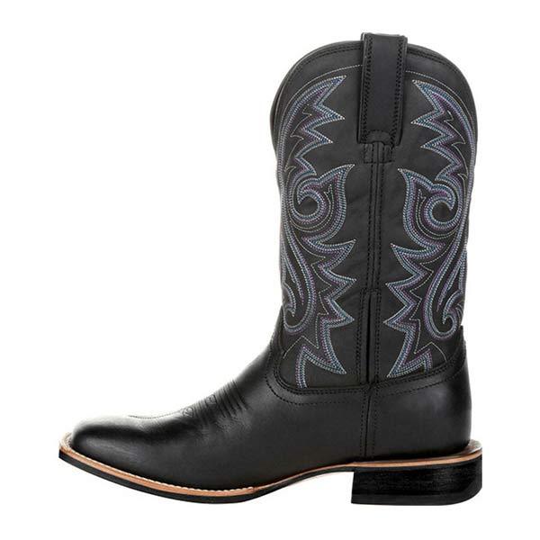 MĘSKIE WYSOKIE BOOTY Z HAFTEM W STYLU VINTAGE 07733035W