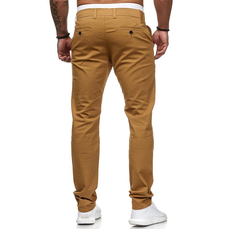 Męskie Spodnie Casual w Jednolitym Kolorze Slim Fit 43253681M