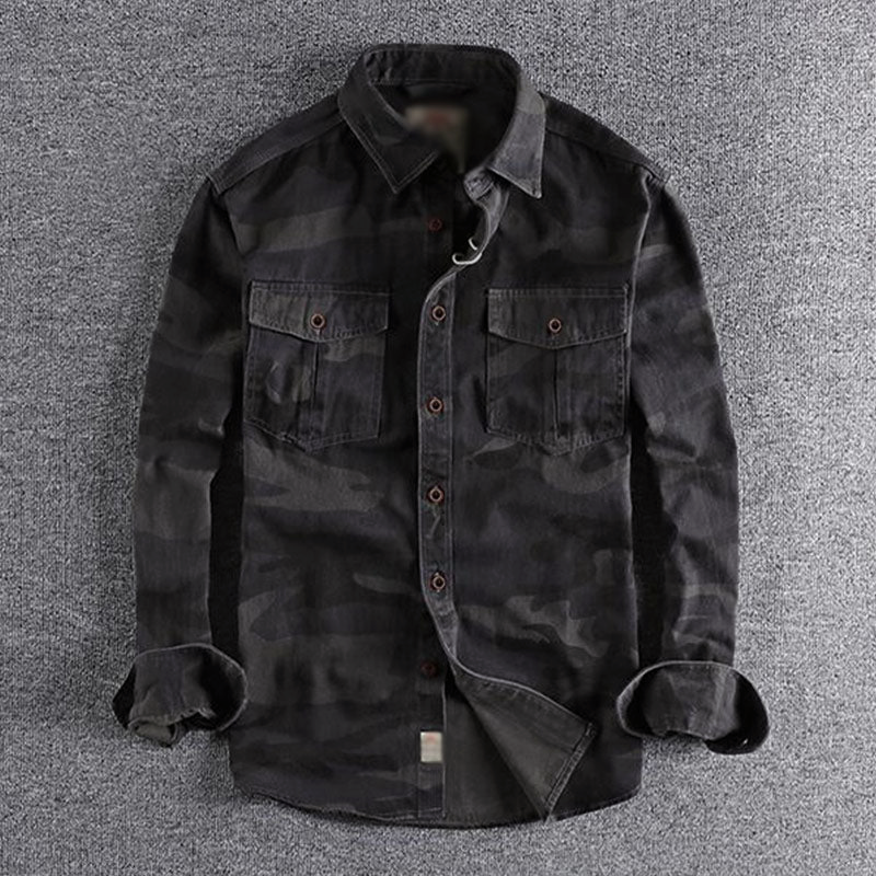 MĘSKA KOSZULA KARGO CAMO W PRANIE 88116439M