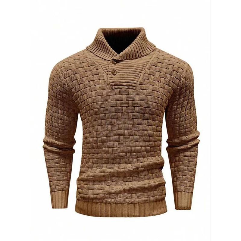 Męski sweter z dzianiny żakardowej z kołnierzykiem 15858753Y