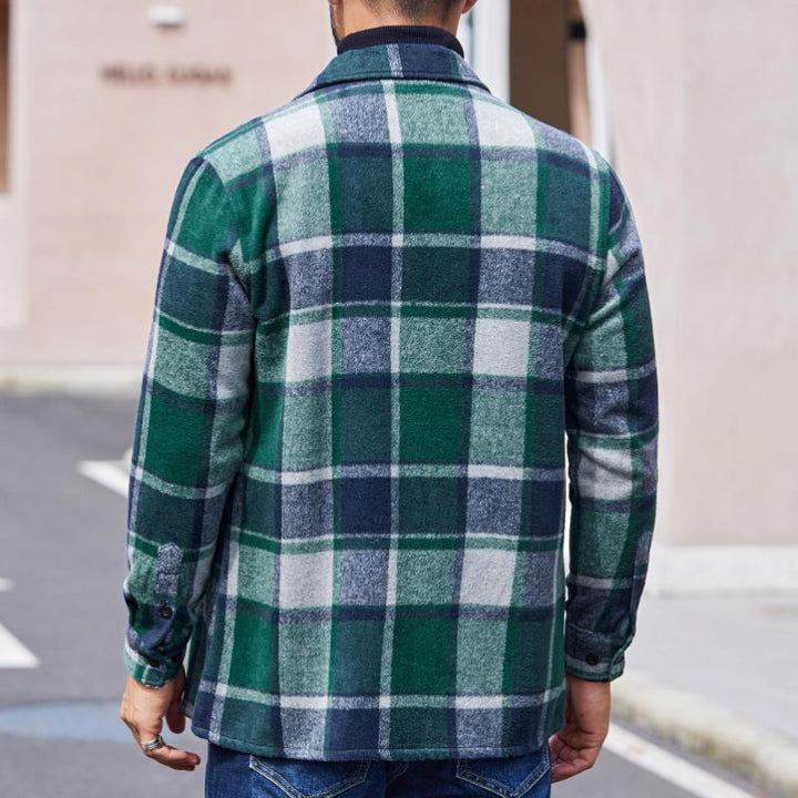 Męska Koszula Flanelowa w Kratę Vintage z Długim Rękawem 17882382Y