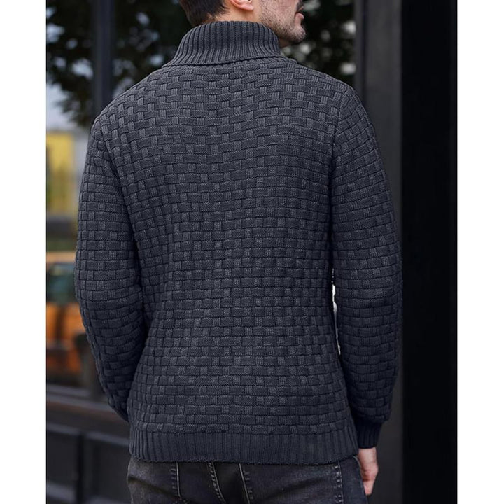 Męski sweter z dzianiny żakardowej z kołnierzykiem 15858753Y