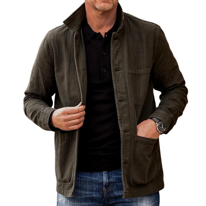 Męska Casual Vintage Prana Kurtka z Kieszeniami 30496189TO