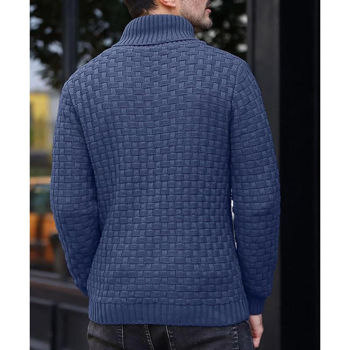 Męski sweter z dzianiny żakardowej z kołnierzykiem 15858753Y