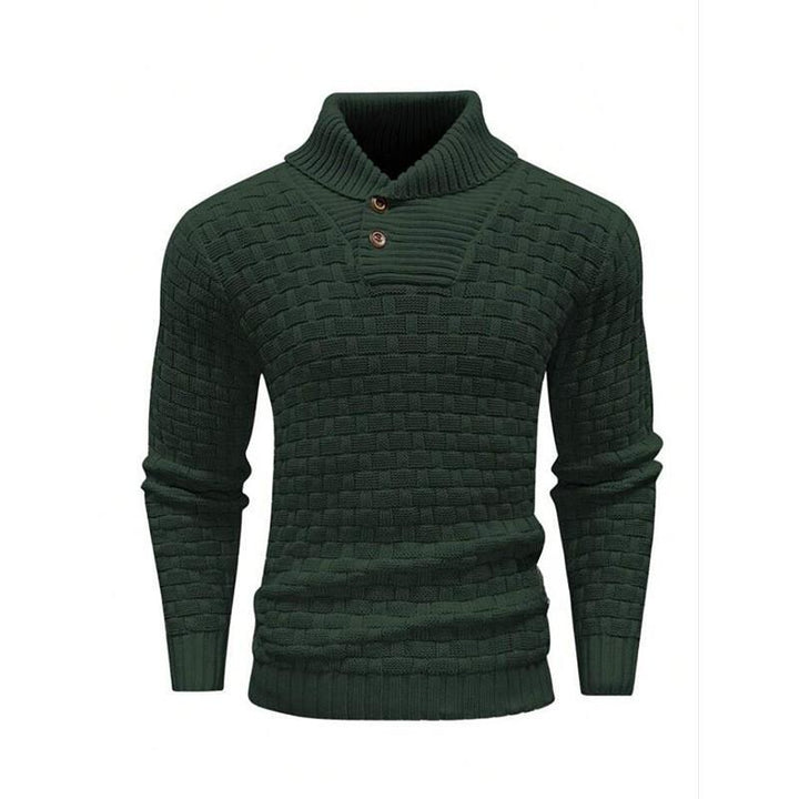 Męski sweter z dzianiny żakardowej z kołnierzykiem 15858753Y