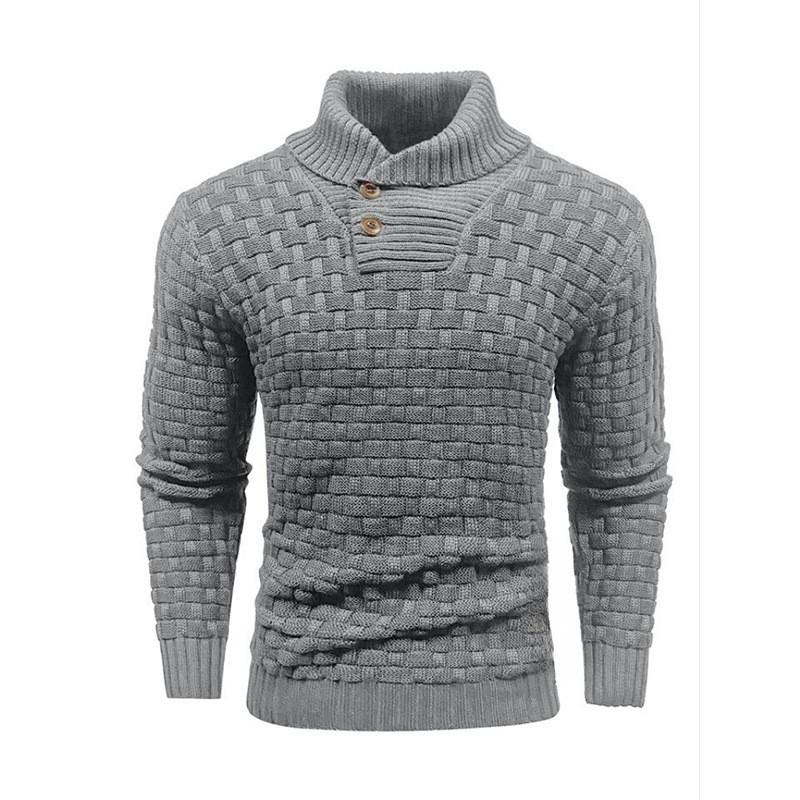 Męski sweter z dzianiny żakardowej z kołnierzykiem 15858753Y