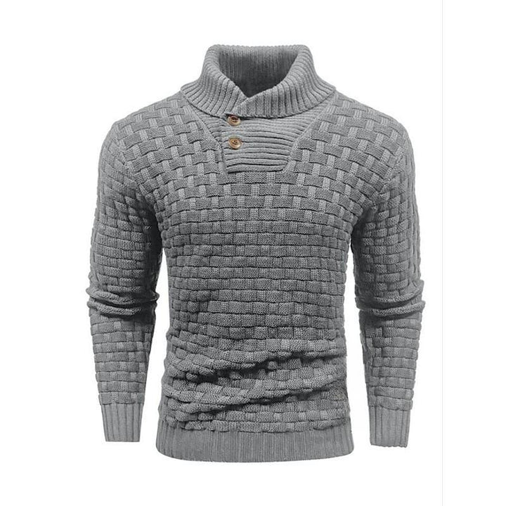 Męski sweter z dzianiny żakardowej z kołnierzykiem 15858753Y