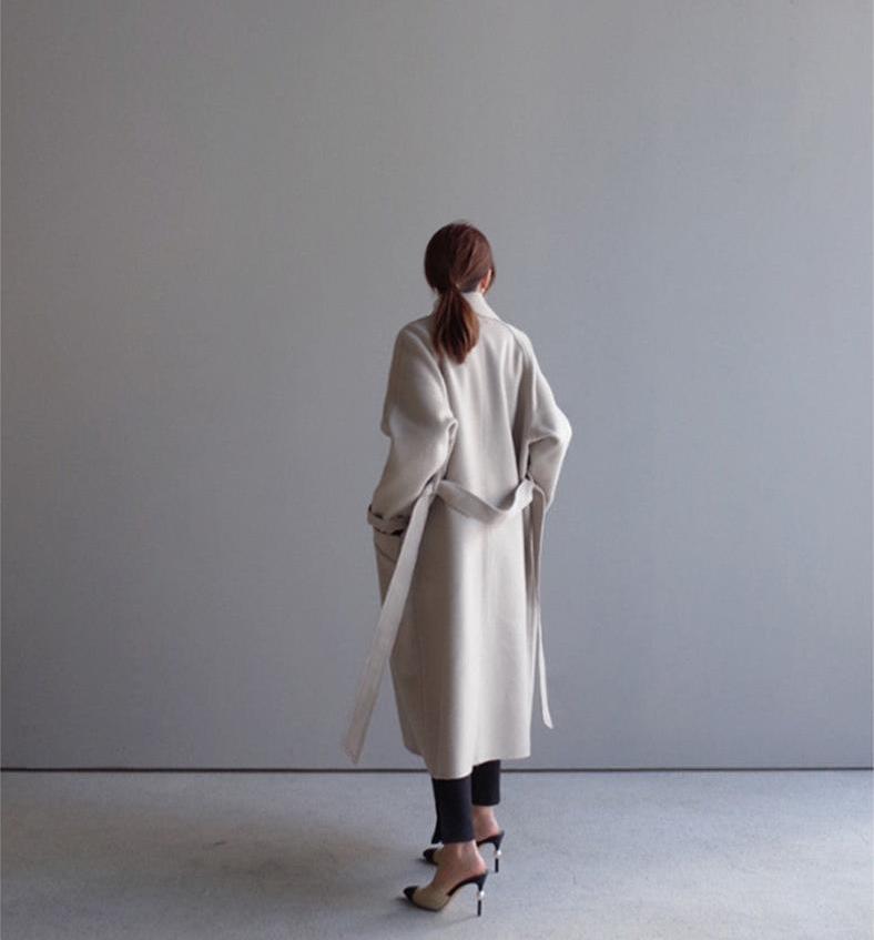 Khloe® | Wełniany płaszcz trench z podszewką