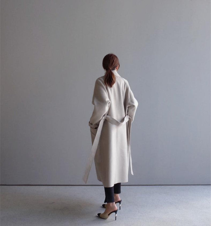 Khloe® | Wełniany płaszcz trench z podszewką